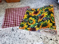 Sunflowers and Rustic Plaid Reusable Paper Towels// Ecofriendly With or Without Snaps