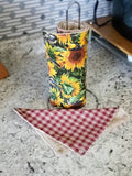 Sunflowers and Rustic Plaid Reusable Paper Towels// Ecofriendly With or Without Snaps