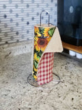 Sunflowers and Rustic Plaid Reusable Paper Towels// Ecofriendly With or Without Snaps