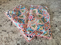 Half Sheet Size Rainbow Mandala Paper Towels // Custom Towel Backing Color