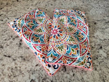 Half Sheet Size Rainbow Mandala Paper Towels // Custom Towel Backing Color