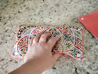 Half Sheet Size Rainbow Mandala Paper Towels // Custom Towel Backing Color