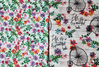 Watercolor Flowers + Bicycles Reusables Paper Towels // Washable Eco Paper Towels